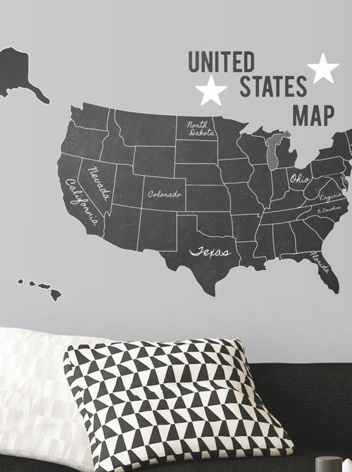Stickers - Carte Des USA - Hauteur 92.71 cm - Kiabi