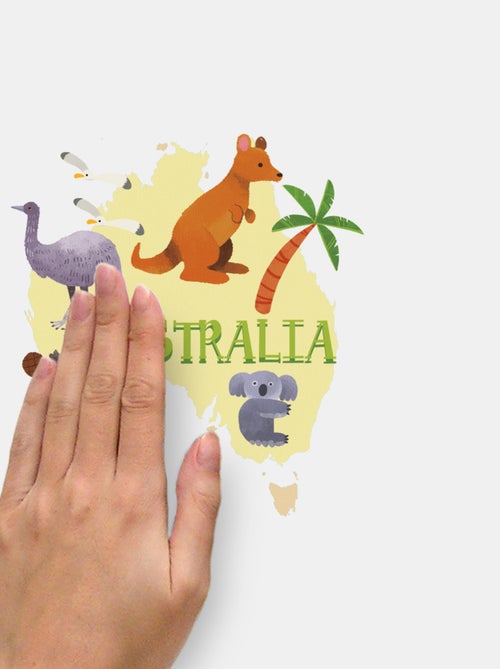 Stickers - Carte Du Monde Pour Enfants - Hauteur 92.71 cm - Kiabi