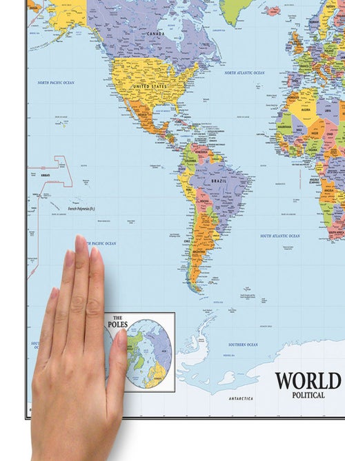Stickers - Carte Géante Du Monde - Hauteur 101,6 cm - Kiabi