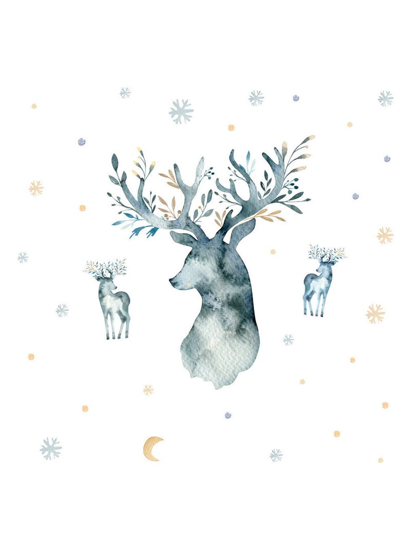 Stickers - Cerf - Hauteur 92,7 cm Bleu - Kiabi