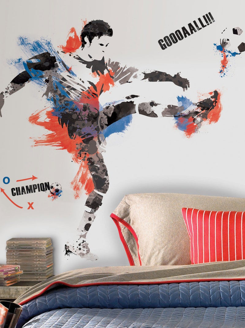 Stickers - Champion de Football - Hauteur 101,6 cm Rouge - Kiabi
