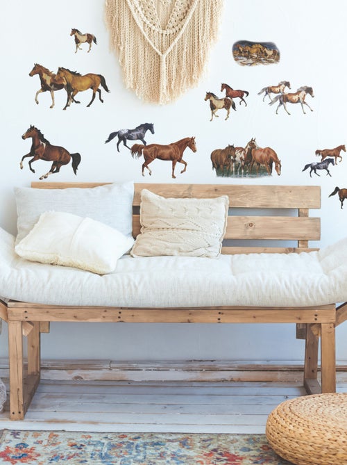 Stickers - Chevaux Sauvages - Hauteur 45,7 cm - Kiabi