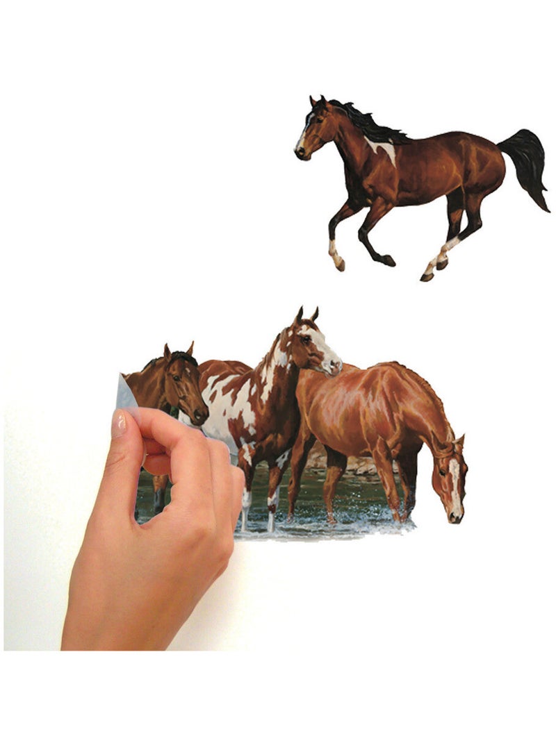 Stickers - Chevaux Sauvages - Hauteur 45,7 cm Multicolore - Kiabi