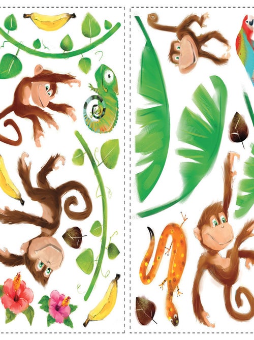 Stickers - Chimpanzés et palmiers - Kiabi