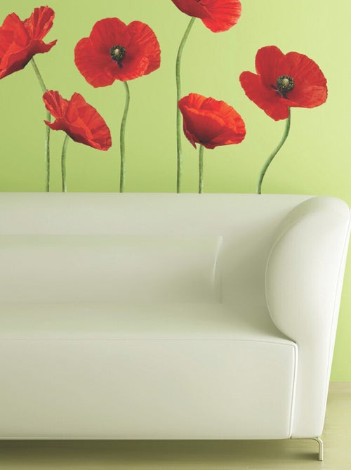 Stickers - Coquelicots - Hauteur 45,7 cm - Kiabi