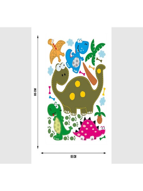 Stickers - Dinosaures Rigolo - 1 planche 65x85 cm - Kiabi