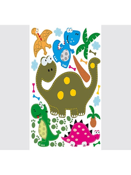 Stickers - Dinosaures Rigolo - 1 planche 65x85 cm - Kiabi
