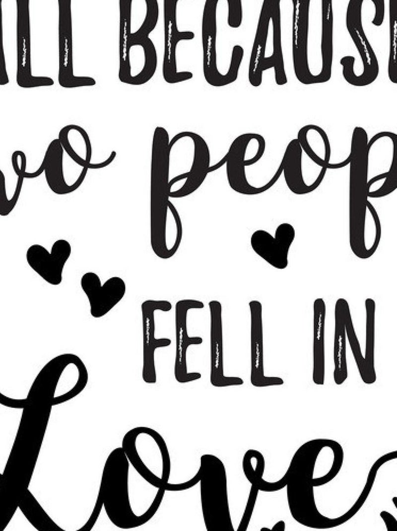 Stickers - Écriture All Because Two People - Hauteur 22,9 cm Multicolore - Kiabi