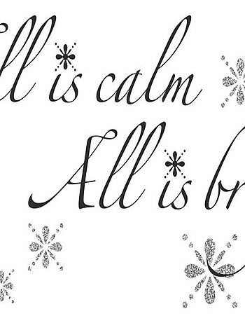 Stickers - Écriture All Is Calm, All Is Bright - Hauteur 92,71 cm