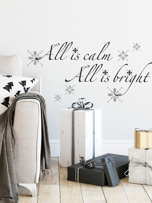 Stickers - Écriture All Is Calm, All Is Bright - Hauteur 92,71 cm - Kiabi