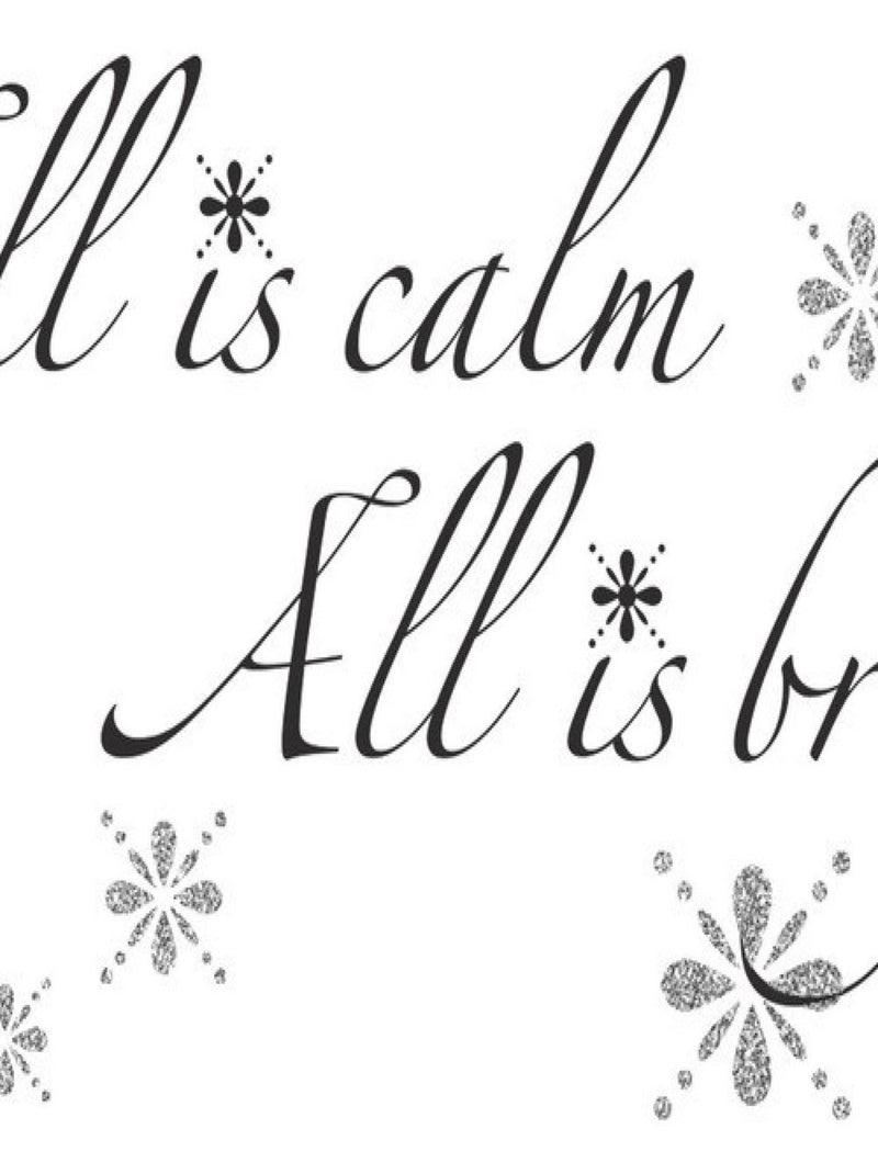 Stickers - Écriture All Is Calm, All Is Bright - Hauteur 92,71 cm Multicolore - Kiabi