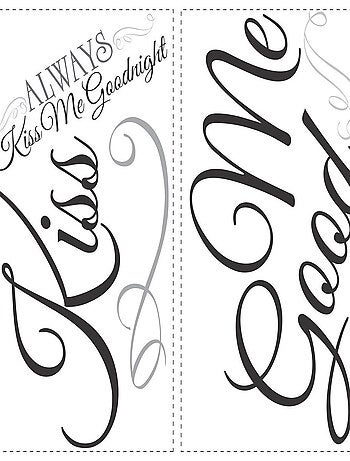 Stickers - Écriture Always Kiss Me Goodnight- Hauteur 45,7 cm