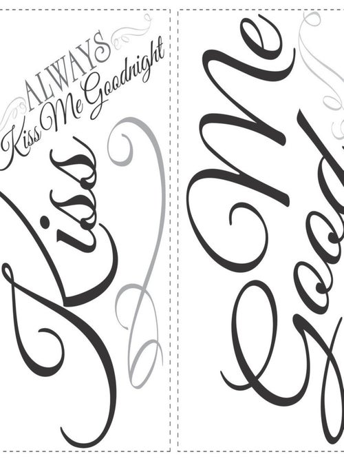 Stickers - Écriture  Always Kiss Me Goodnight- Hauteur 45,7 cm - Kiabi