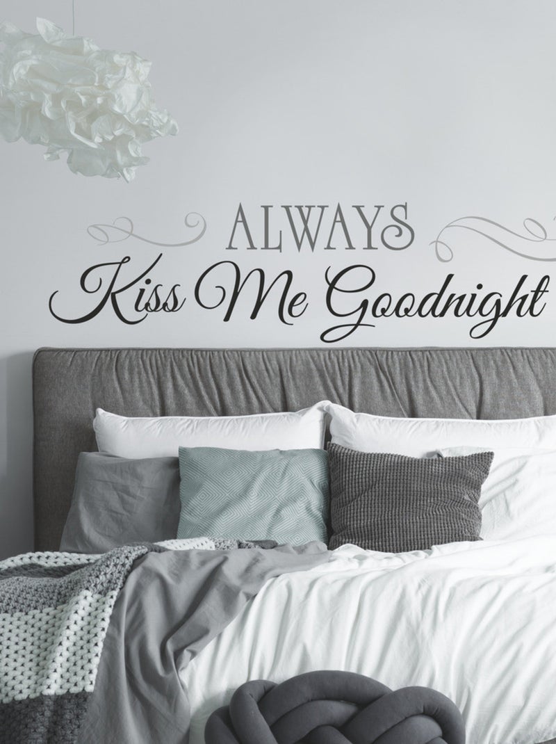 Stickers - Écriture  Always Kiss Me Goodnight- Hauteur 45,7 cm Multicolore - Kiabi