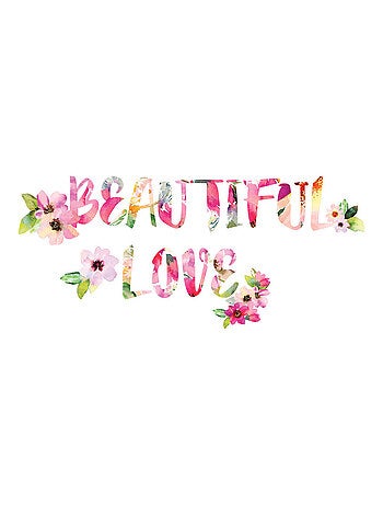 Stickers - Ecriture Beautiful Love - Hauteur 92.71 cm