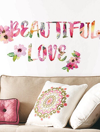 Stickers - Ecriture Beautiful Love - Hauteur 92.71 cm