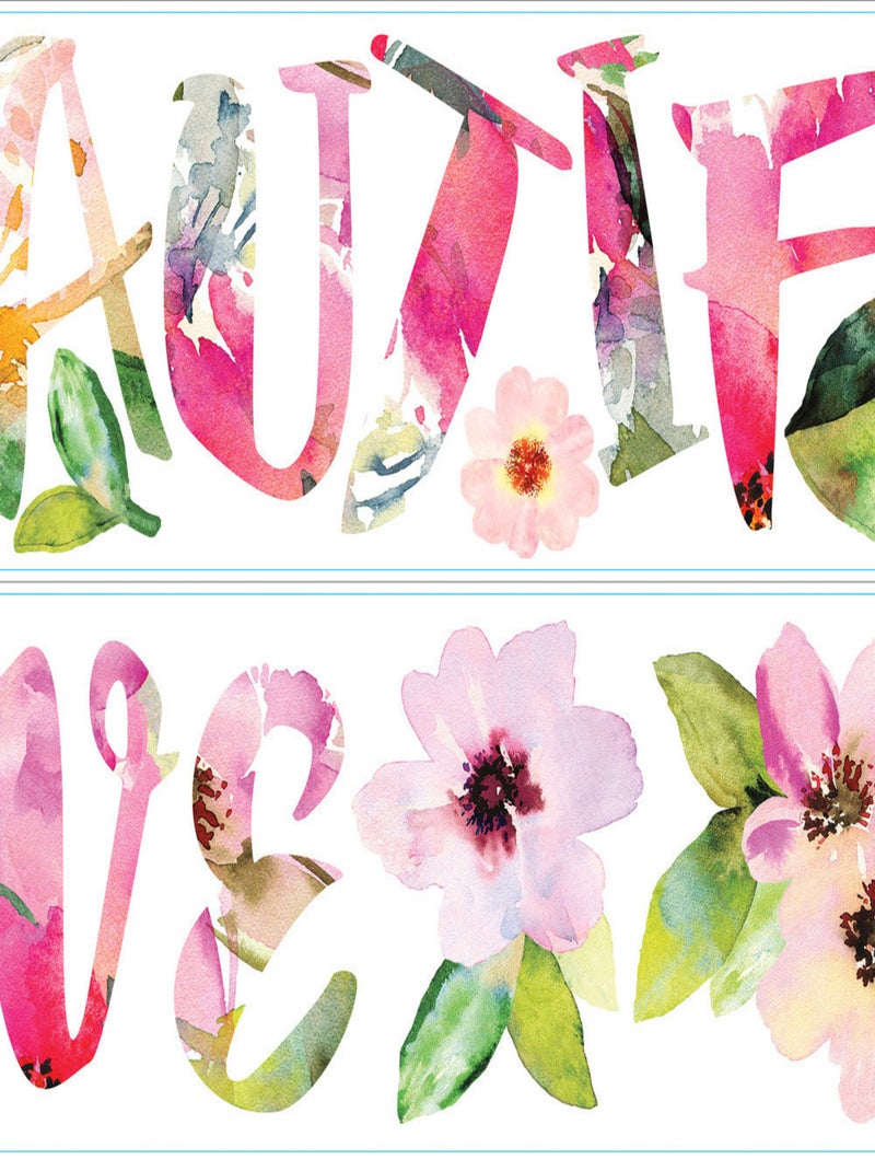 Stickers - Ecriture Beautiful Love - Hauteur 92.71 cm Multicolore - Kiabi
