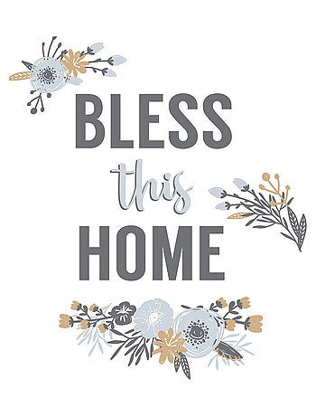 Stickers - Écriture Bless This Home - Hauteur 92.71 cm