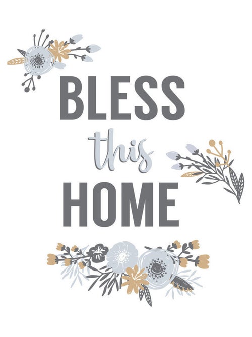 Stickers - Écriture Bless This Home - Hauteur 92.71 cm - Kiabi