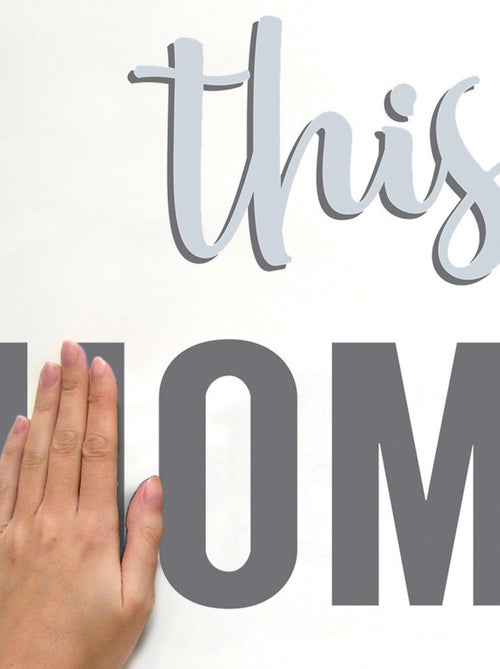 Stickers - Écriture Bless This Home - Hauteur 92.71 cm - Kiabi