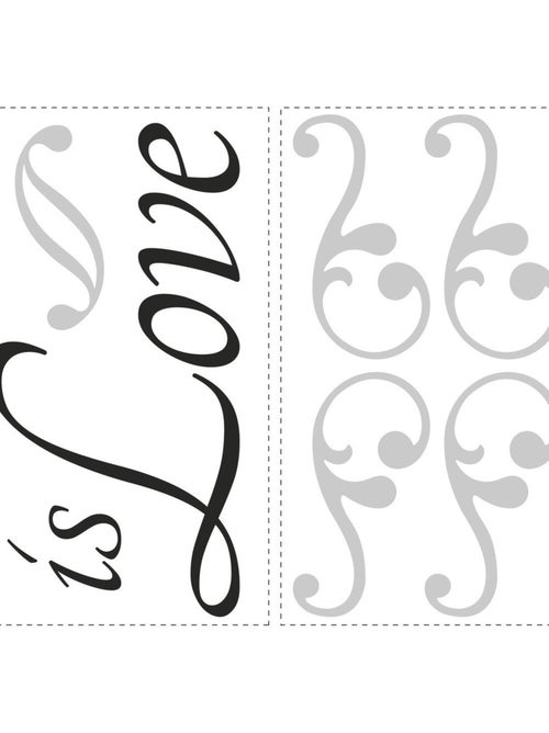 Stickers - Écriture Family Is Love - Hauteur 45,7 cm - Kiabi