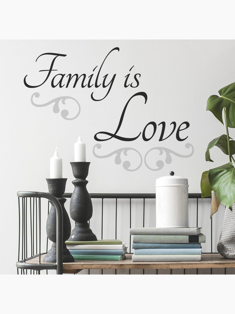 Stickers - Écriture Family Is Love - Hauteur 45,7 cm Multicolore - Kiabi