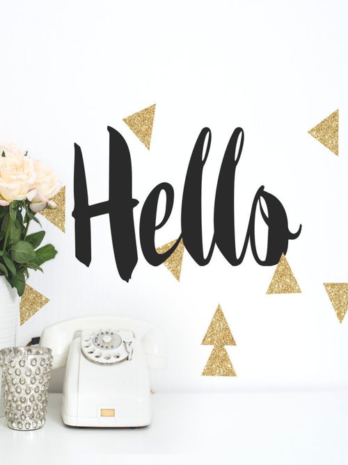Stickers - Écriture Hello - Hauteur 22,86  cm - Kiabi