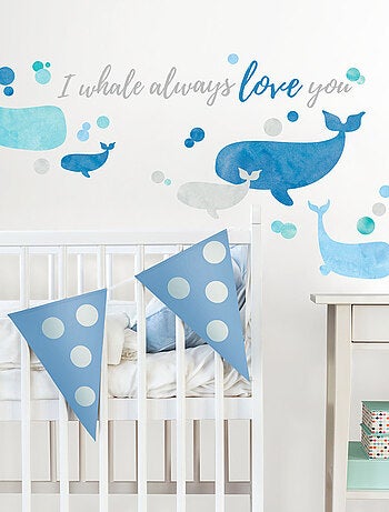 Stickers - Écriture I Whale Always Love You - Hauteur 22,9 cm
