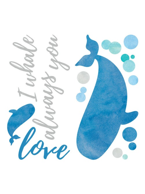 Stickers - Écriture I Whale Always Love You - Hauteur 22,9 cm - Kiabi