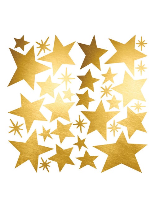 Stickers - Etoiles Dorées - Hauteur 22,9 cm - Kiabi