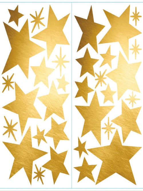 Stickers - Etoiles Dorées - Hauteur 22,9 cm - Kiabi