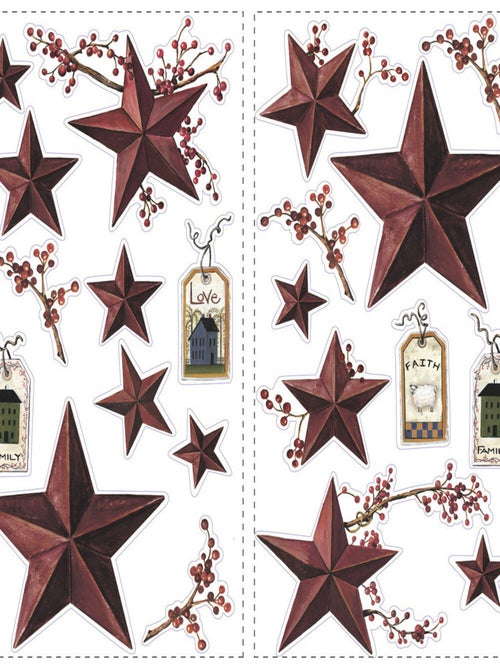 Stickers - Étoiles Et Baies Murales - Hauteur 45,7 cm - Kiabi