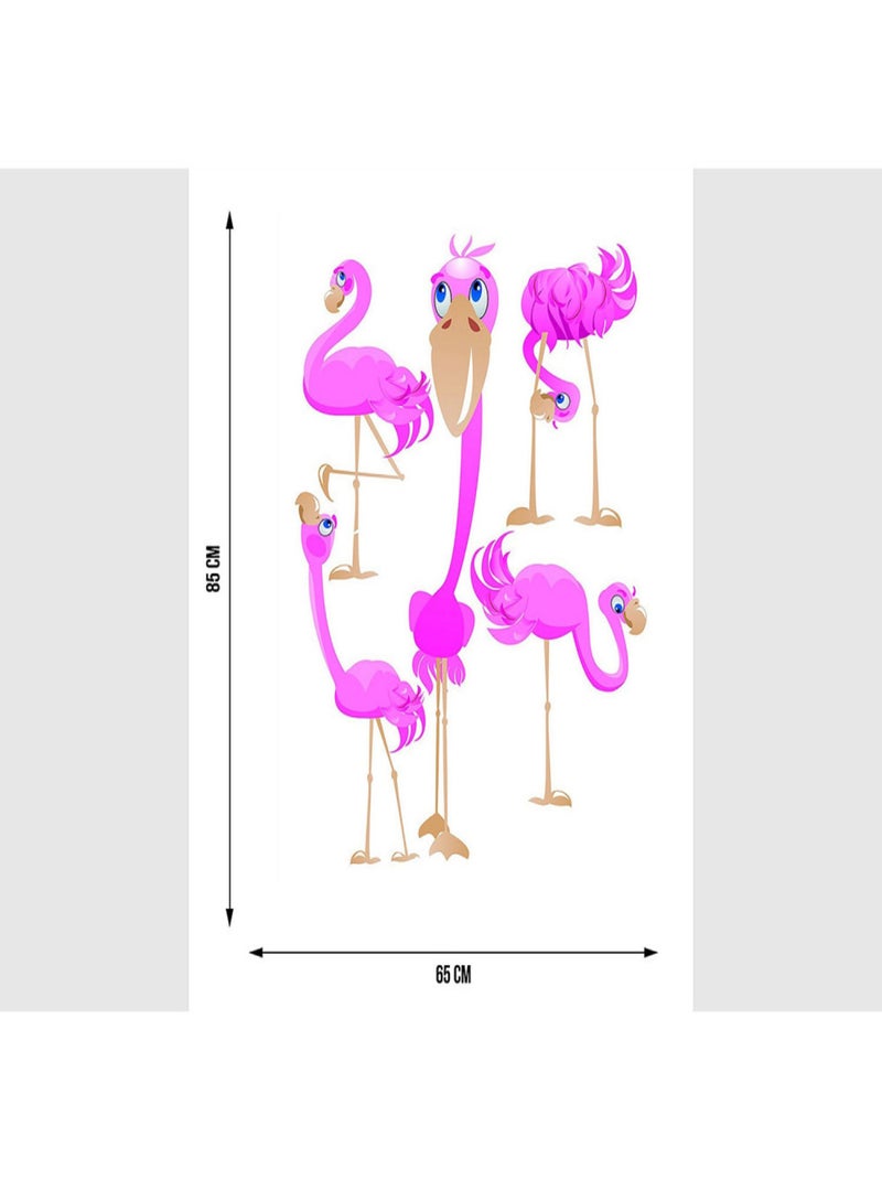 Stickers - Flamants roses - 1 planche 65x85 cm Bleu - Kiabi