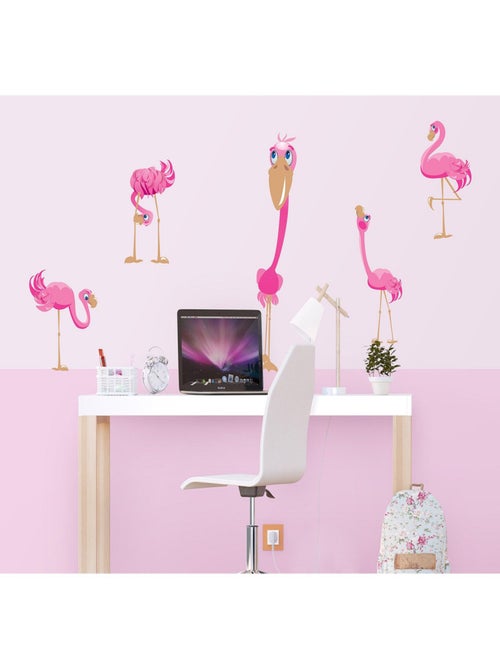 Stickers - Flamants roses - 1 planche 65x85 cm - Kiabi
