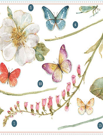 Stickers - Fleurs Du Jardin - Hauteur 45,7 cm