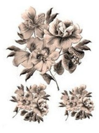 Stickers - Fleurs Marrons - 1 planche 65 x 85 cm