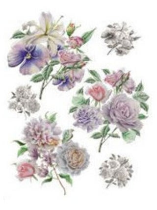 Stickers - Fleurs Mauves - 1 planche 65 x 85 cm
