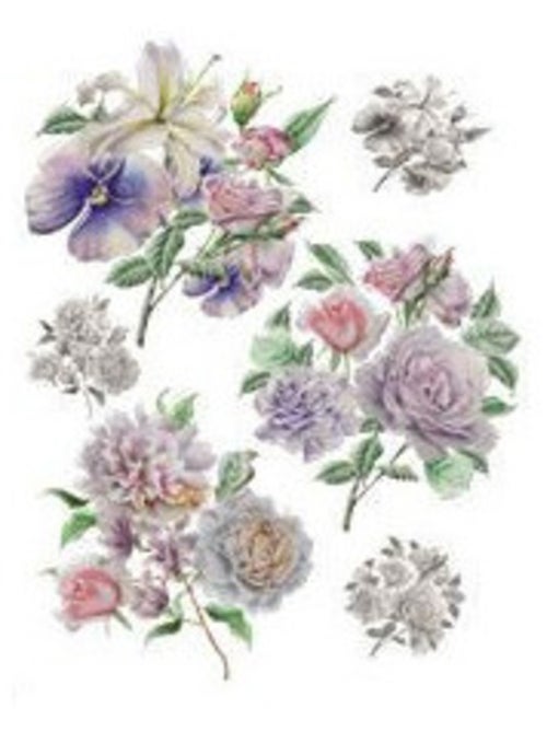 Stickers - Fleurs Mauves - 1 planche 65 x 85 cm - Kiabi