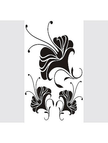 Stickers - Fleurs Noires - 1 planche 65x85 cm