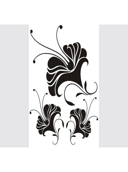 Stickers - Fleurs Noires - 1 planche 65x85 cm - Kiabi