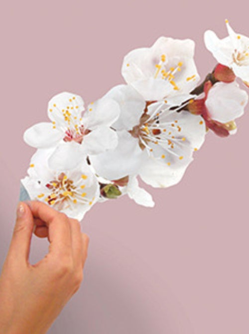 Stickers - Fleurs Rosées - Hauteur 45,7 cm - Kiabi