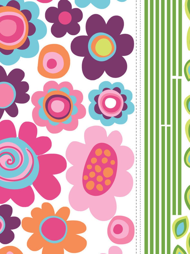 Stickers - Fleurs suspendues - Hauteur 45,7 cm Multicolore - Kiabi