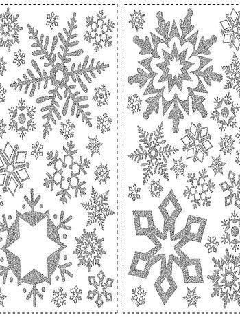 Stickers - Flocons De Neige Argentés - Hauteur 45,7 cm