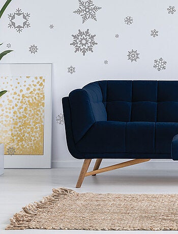 Stickers - Flocons De Neige Argentés - Hauteur 45,7 cm