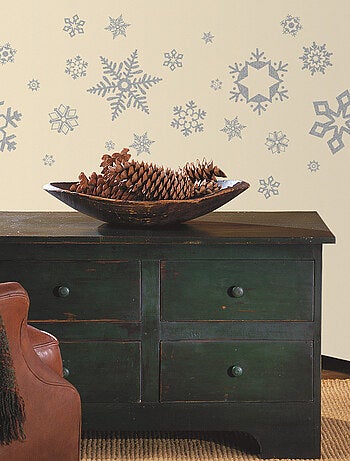 Stickers - Flocons De Neige Argentés - Hauteur 45,7 cm