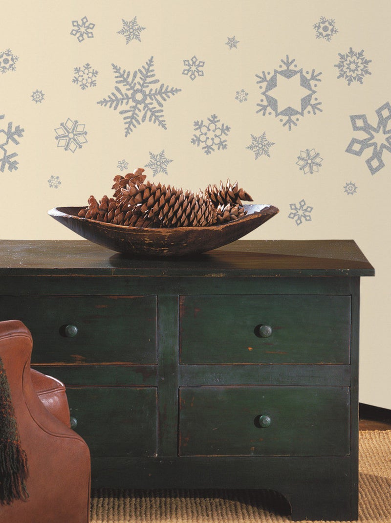 Stickers - Flocons De Neige Argentés - Hauteur 45,7 cm Multicolore - Kiabi