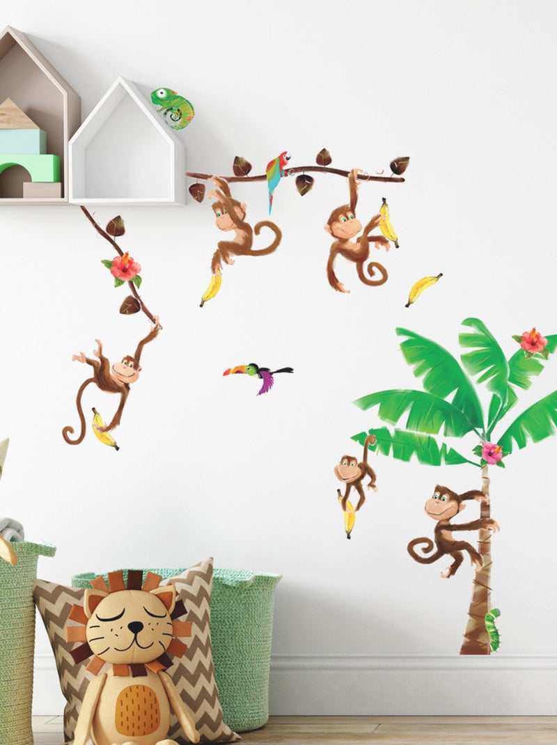 Stickers - Gorille Dans La Jungle - Hauteur 45,7 cm Multicolore - Kiabi