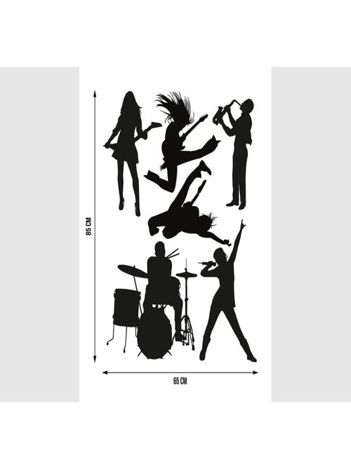 Stickers - Groupe de Rock N Roll - 1 planche 65x85 cm - Kiabi