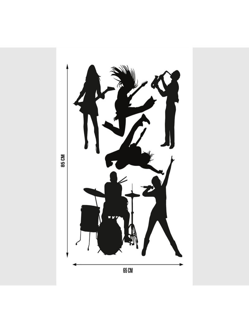 Stickers - Groupe de Rock N Roll - 1 planche 65x85 cm Bleu - Kiabi