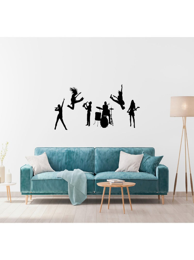 Stickers - Groupe de Rock N Roll - 1 planche 65x85 cm Bleu - Kiabi